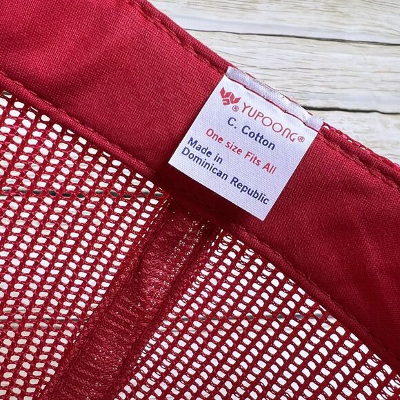 VTG Die Tool Engineer Trucker Hat Red Snapback Cap Yupoong Mesh Embroidered 90s - Picture 9 of 13